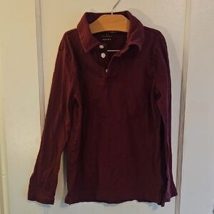 Crewcuts Burgundy Long Sleeve Polo Shirt EUC